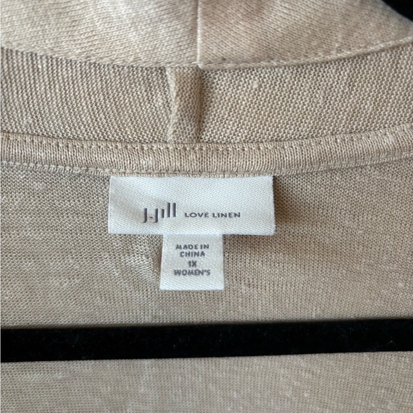 J. Jill Love Linen 100% Linen Open front Cardigan Cream 1X - Picture 4 of 9